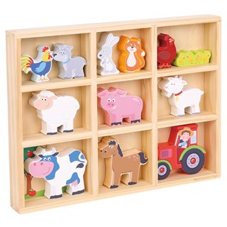 Farm animals in box